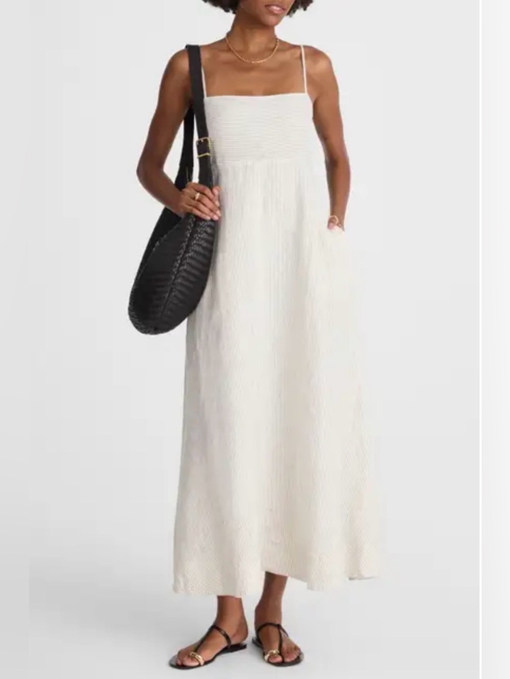Madewell Stripe Empire Waist Midi Dress - Small